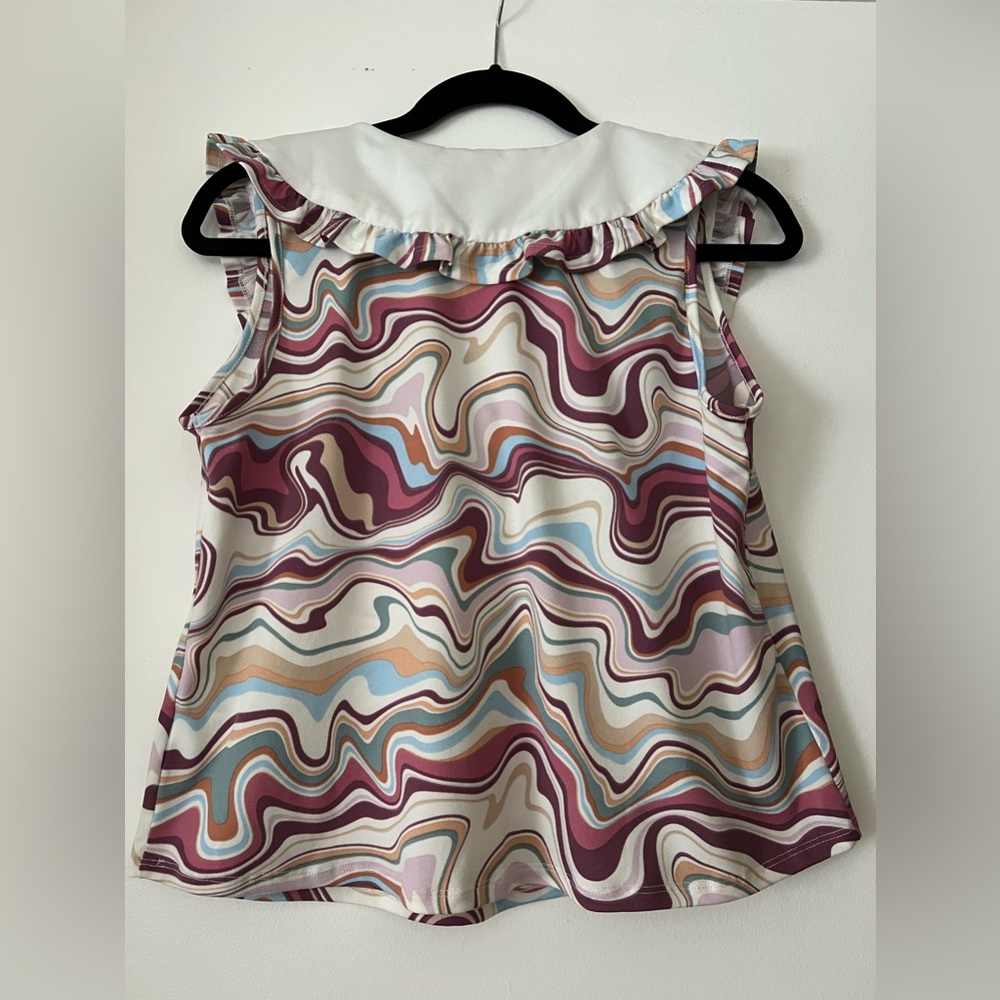 AVA ROSE BLOUSE | MARBLE SWIRL | SIZE S - Picture 5 of 6